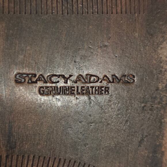 Stacy Adams Olive Green Leather Derby Dress Shoes Mens Size 9.5M Square Toe - Picture 6 of 9